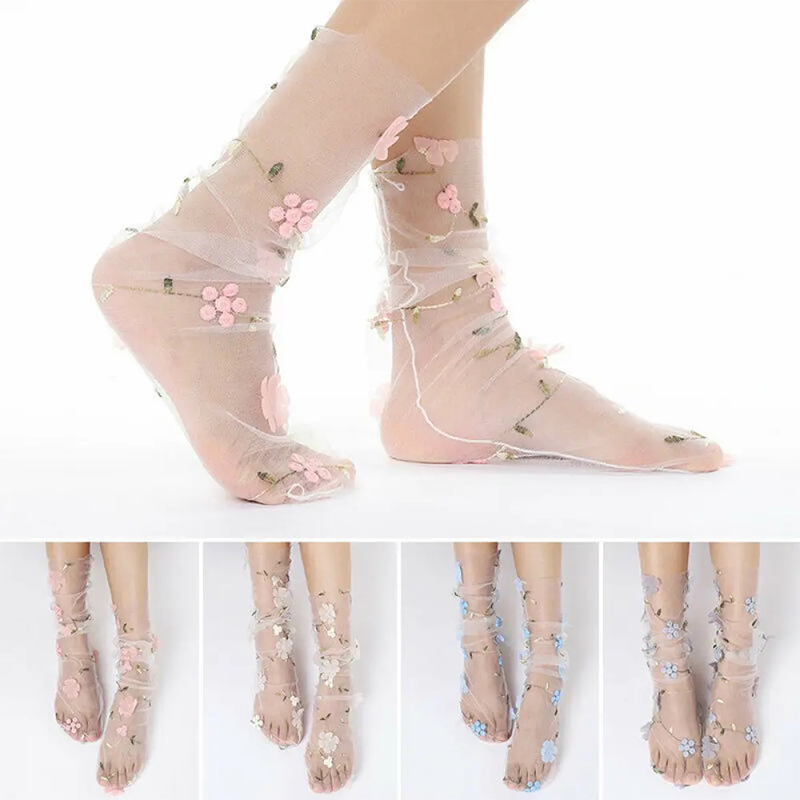 Stokin patchwork renda nipis